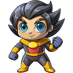 Crisp Create Bold Stroke Kawaii Chibi Superhero Striking Premium Digital Asset