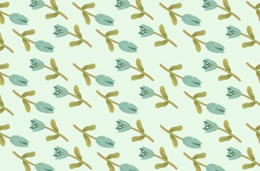 Blue flowers seamless pattern