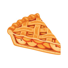Slice of Apple Pie with Lattice Crust Design