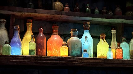 bottles of wine in a bar