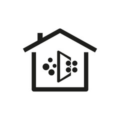 Smart home icon. Air purifier symbol. House cleaning Vector. Indoor climate control. EPS 10.