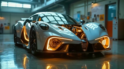 Sci Fi luminous sports car art image