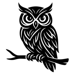 Tribal Style Halloween Owl SVG