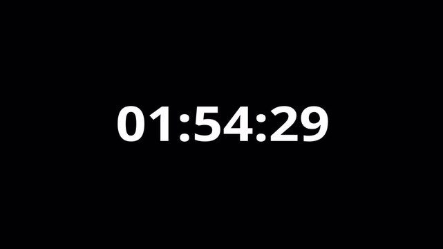 2 minutes countdown timer stopwatch with transparent background with minutes, seconds, milliseconds, two minutes Countdown animation video with alpha channel.