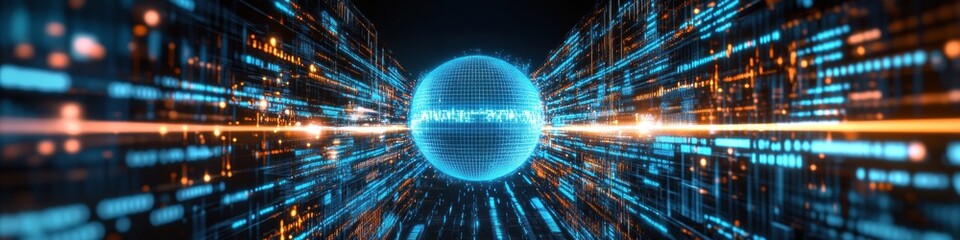 Obraz premium Digital art piece that appears to be futuristic portal connecting