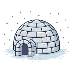 Create Bold Stroke Pixel Snowy Igloo Back Premium Digital Asset Great for Commercial Projects