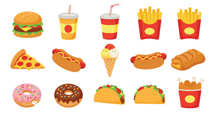 Assortment of Delicious Fast Food Items