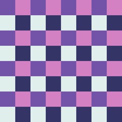Seamless pattern of pink, purple and blue checkered squares