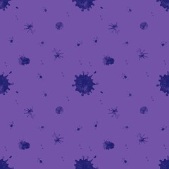 Seamless pattern of purple blots on a purple background
