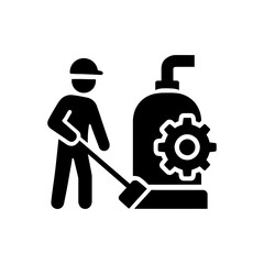 Factory Equipment Cleaning Icon