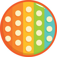 Round colorful push pop bubble sensory fidget toy showing relief and relaxation