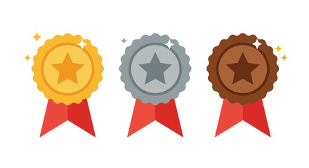 Gold Silver Bronze Award Ribbons.