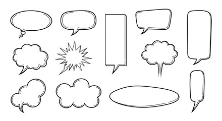 Hand Drawn Speech Bubbles Collection.