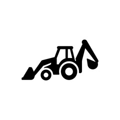 Naklejka premium Backhoe loader machine icon