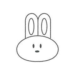 干支の手描き風アイコン【卯 うさぎ】