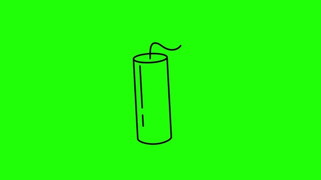 firecracker bomb dynamite explosive icon animated firecracker bomb dynamite explosive 4k green screen looping croma