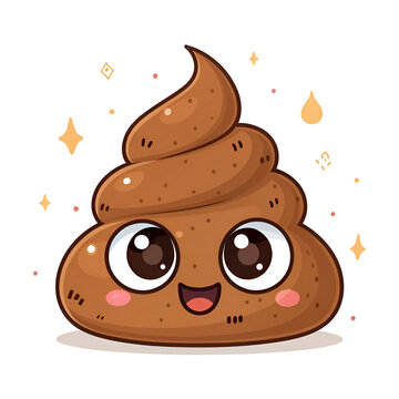 the character is a poop kawaii vector isolated