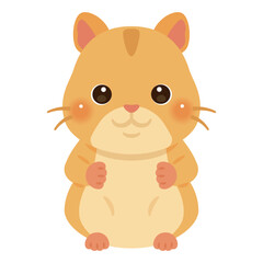 お座りしたハムスターのイラスト