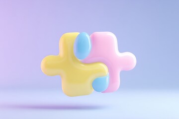 Obraz premium 3D illustration of a minimalist puzzle piece icon symbolizing thinking and intelligence.