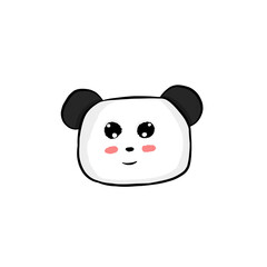 cute panda illustration with funny kids