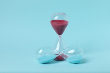 hourglass on a blue background
