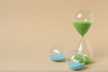 hourglass on a beige background
