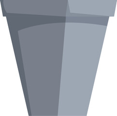 Simple gray concrete flower pot standing upright, ready for planting