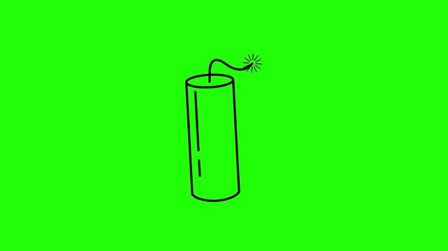firecracker bomb dynamite explosive icon animated firecracker bomb dynamite explosive 4k green screen looping croma