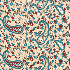 Obraz premium Seamless Vector Paisley Pattern on background