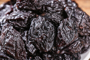 Dried California Prunes Air-Dried Fruit Close-Up Texture Detail