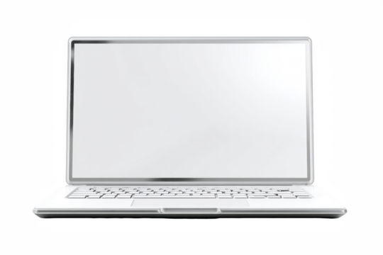 Modern Open Laptop on White Background for Technology Concept