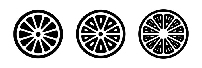 orange slice icon set