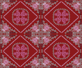 seamless floral pattern in red