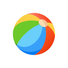 Colorful beach ball illustration on black background