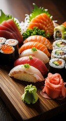 Exquisite Sushi Platter - A Culinary Delight of Fresh Seafood.