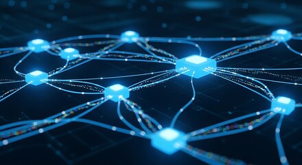 Interconnected Network - A Digital Web of Data and Communication.