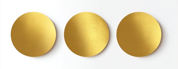 Three gold oval shapes on white background