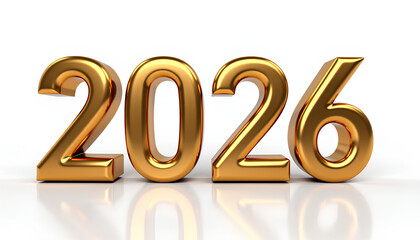 New Year 2026 Greeting Card Background isolated on white