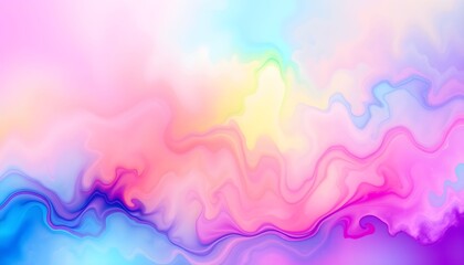 Abstract digital artwork featuring flowing, vibrant, and colorful liquid-like shapes and forms, creating a dreamy effect.
