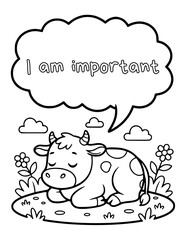 Animal coloring pages with positive affirmations for kids