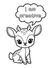 Animal coloring pages with positive affirmations for kids