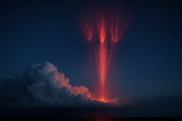 Red sprite, a transient luminous event (TLE), a large-scale electrical discharge in the upper atmosphere.