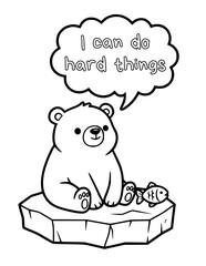 Animal coloring pages with positive affirmations for kids