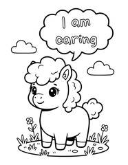 Animal coloring pages with positive affirmations for kids