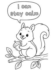 Animal coloring pages with positive affirmations for kids