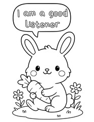 Animal coloring pages with positive affirmations for kids