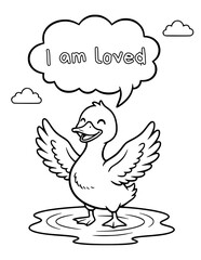 Animal coloring pages with positive affirmations for kids