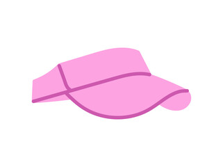 Icon of tennis visor cap, sport hat with open top and curved brim used by tennis players for sun protection, athletic headwear accessory for outdoor activities and training flat vector illustration.