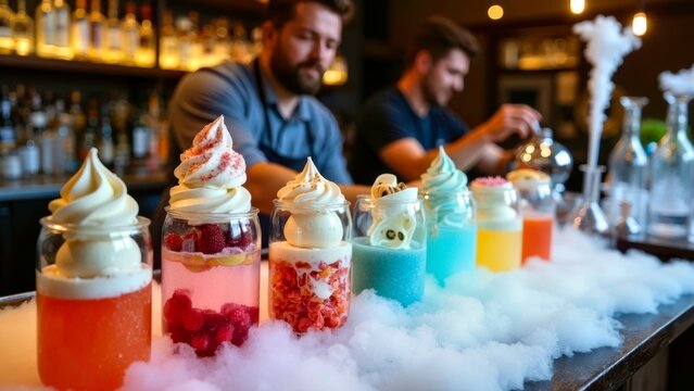 Creative beverage production scene display diagram