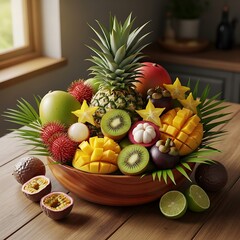 Exotic Fruit Bowl - A Tropical Delight.